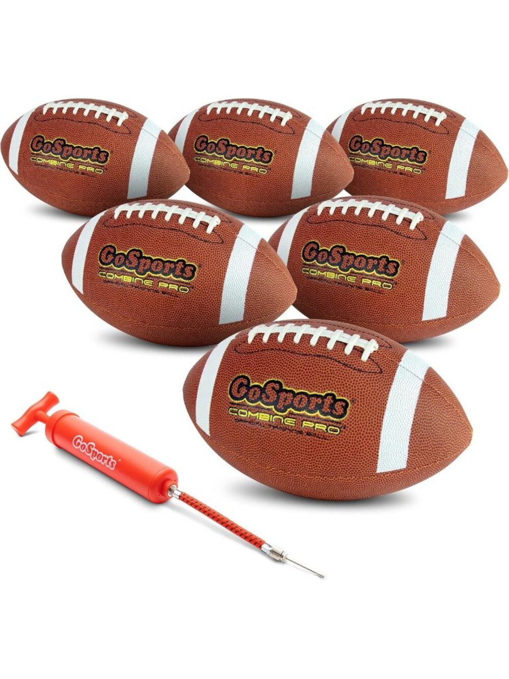 Regulation Size Footballs 6 Pack - Composite Leather for High School & College